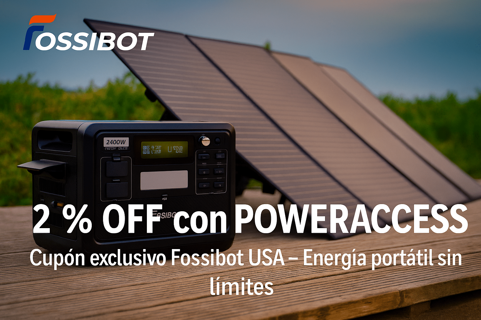Cupón Fossibot USA POWERACCESS – 2 % de descuento exclusivo en toda la tienda